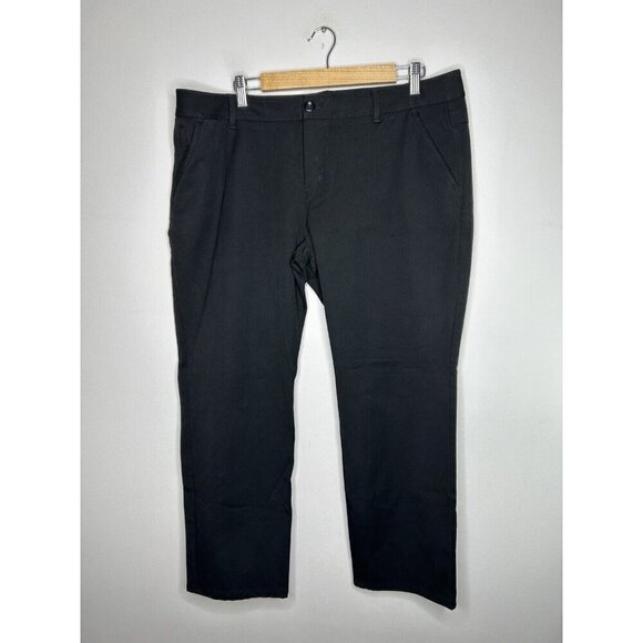Eddie Bauer Pants Womens Solid Black Pockets Active Size P18 - Picture 1 of 12